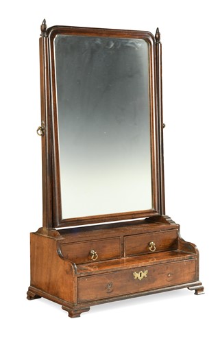Lot 453 - A George III mahogany dressing table mirror