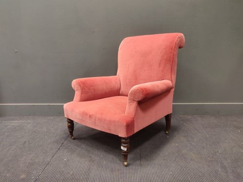 Lot 652 - A red velvet arm chair, 20th century, 89 x 79...