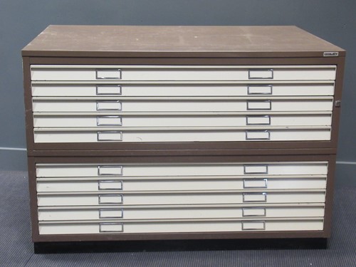 Lot 410 - Bisley metal ten drawer plan chest