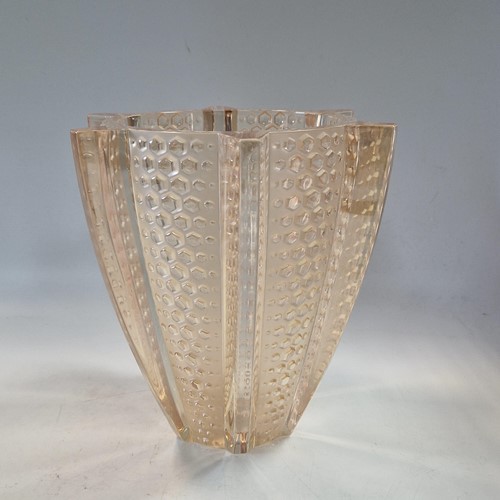 Lot 10 - Rayons, a modern Lalique amber glass vase