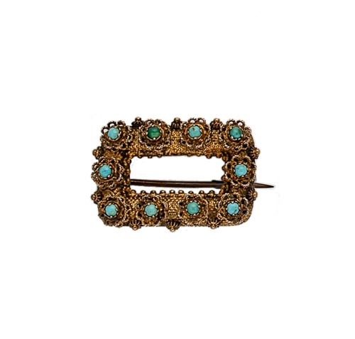 Lot 117 - A Georgian turquoise brooch