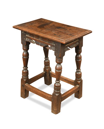 Lot 326 - A oak joint stool, 17th century and later