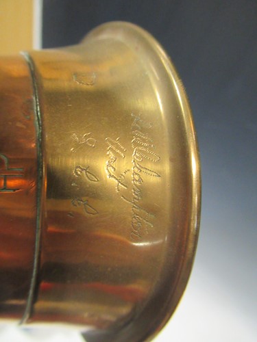 Lot 34 - A Connaught Rangers crested copper bugle,...
