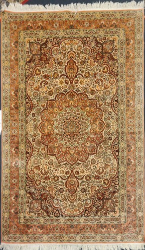 Lot 505 - Persian silk carpet, 300 x 183cm