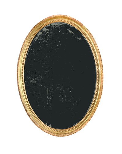 Lot 486 - A giltwood oval wall mirror, early 19th century