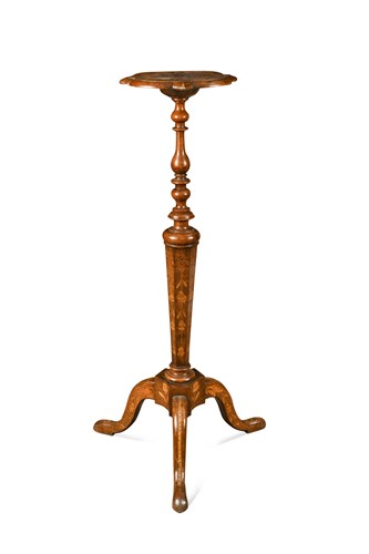 Lot 393 - A Dutch marquetry torchere, 19th century