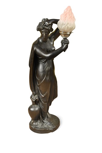 Lot 724 - A black painted plaster figure, 20th century