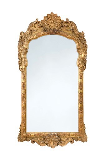 Lot 443 - A George II style giltwood wall mirror, 19th century