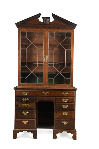 Lot 450 - An Irish mahogany bureau bookcase, late 18th century