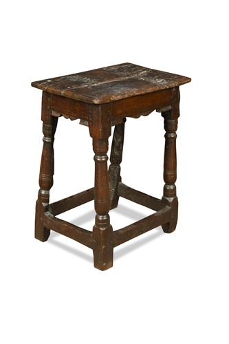 Lot 379 - An oak joint stool, 17th century