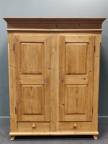 Lot 331 - A French 19th century pine wardrobe, the...