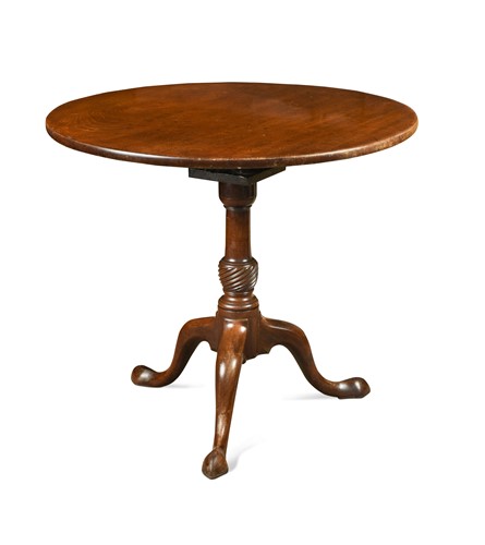 Lot 678 - A George III mahogany tripod table with birdcage action