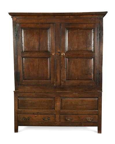 Lot 284 - An oak livery cupboard, early 18th century