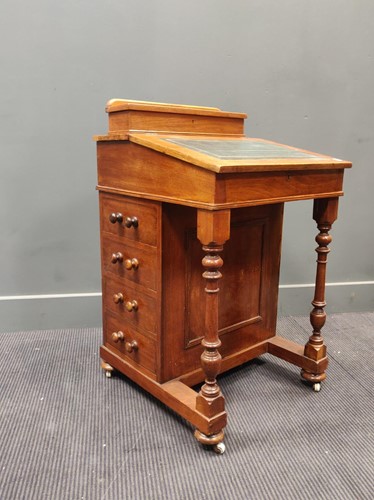 Lot 488 - A walnut Davenport desk with side and dummy...