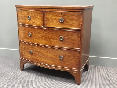 Lot 486 - Two 19th century bowfront chests of drawers,...