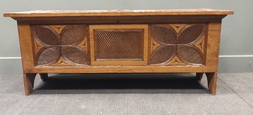 Lot 483 - Nigerian carved wood blanket chest, two...
