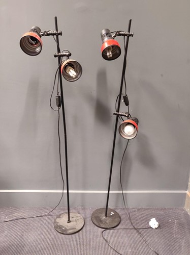 Lot 492 - A pair of Danish modern standing lights (137cm...
