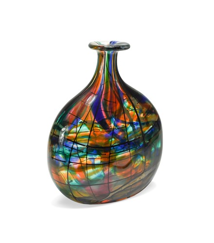 Lot 21 - Norman Stuart Clarke, a Chartres pattern studio glass vase, 1982