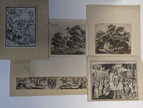 Lot 27 - A collection of 18 prints and a small oil study in the manner of Constable