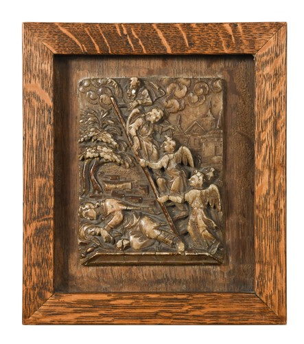 Lot 395 - Tobias Tissenaken (1560-1624), a carved parcel gilt alabaster relief, Malines, late 16th/early 17th century