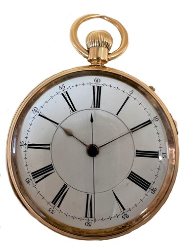 Lot 293 - Cahoon Brothers, Belfast - An 18ct gold open faced chronograph pocket watch