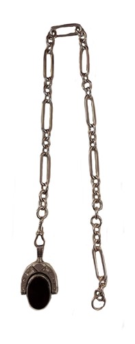 Lot 275 - A watch chain with attached swivel fob