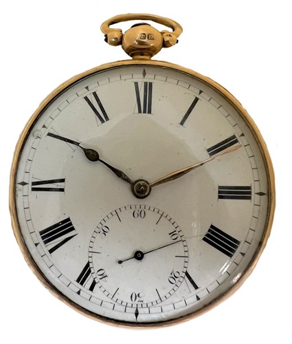 Lot 274 - George Clerke, London - A George IV 18ct gold open faced pocket watch