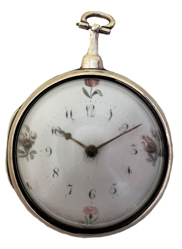 Lot 260 - D. Edmonds, Liverpool - An early 19th century Sterling silver pair cased pocket watch