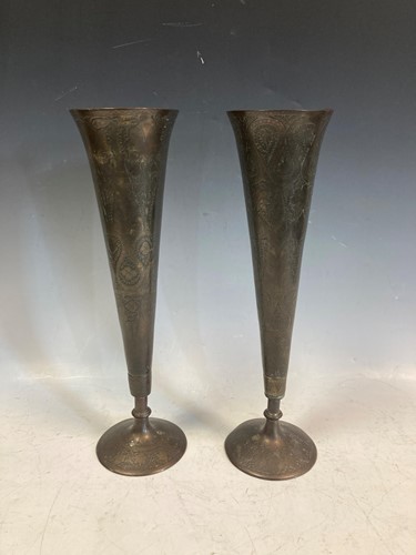 Lot 34 - A pair of Indian export bronze vases, of...