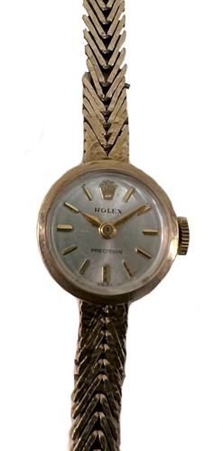 Lot 340 - Rolex - A 9ct gold 'Precision' wristwatch