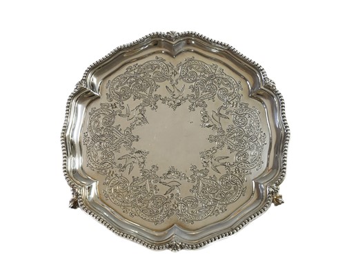 Lot 550 - A Victorian silver waiter