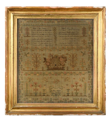 Lot 423 - Jane Mary Shipway, an embroidered sampler, 1829