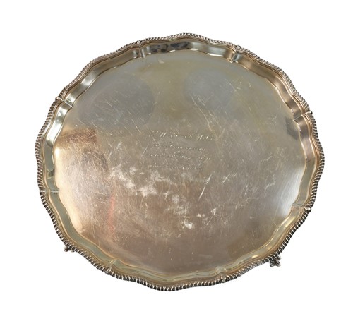 Lot 627 - A George VI silver salver