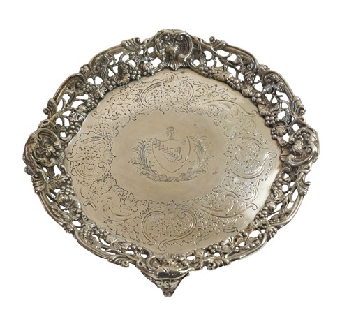 Lot 488 - A George III 18th century silver waiter