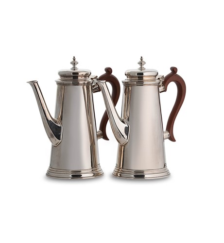 Lot 630 - A pair of George VI silver coffee pots