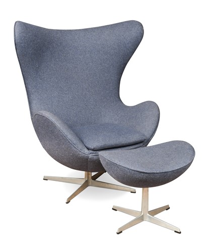 Lot 248 - Arne Jacobsen for Fritz Hansen, an Egg chair and stool