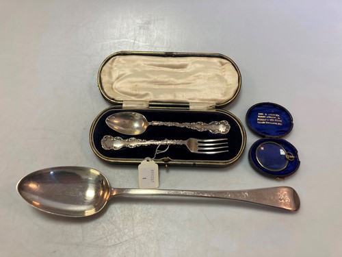 Lot 197 - A late Georgian silver basting spoon by Eley...