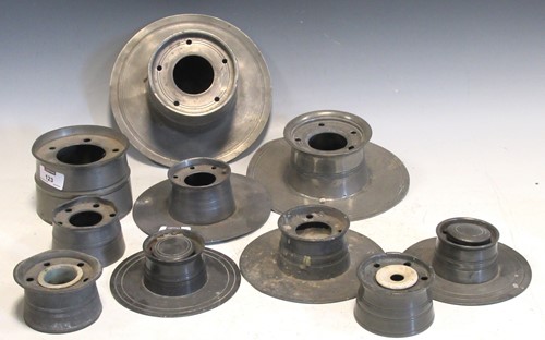 Lot 123 - Ten various Capsten pewter ink wells some with...