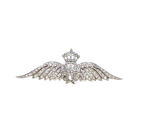 Lot 135 - A diamond set RAF sweetheart brooch