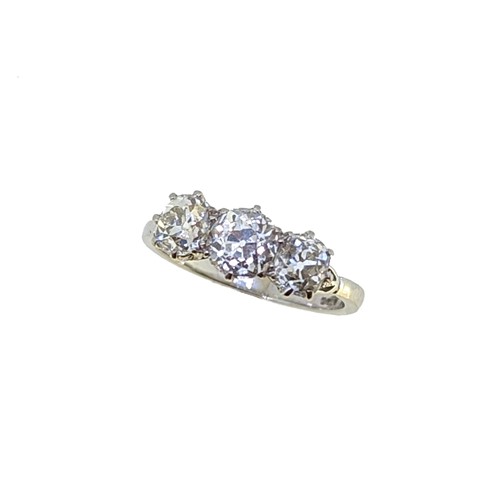 Lot 243 - A three stone diamond ring