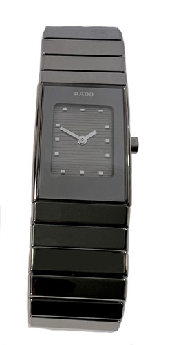 Lot 336 - Rado - A black gloss ceramic 'Diastar' wristwatch