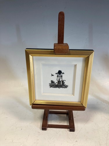 Lot 44 - Two small modern cut paper silhouette pictures...