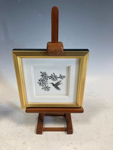 Lot 44 - Two small modern cut paper silhouette pictures...
