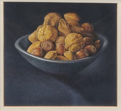 Lot 230 - Dylan Waldron Three fruit and nut still life...