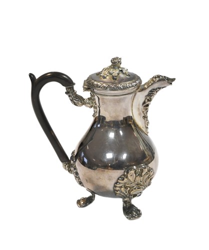 Lot 459 - A mid-19th century French metalwares silver coffee pot