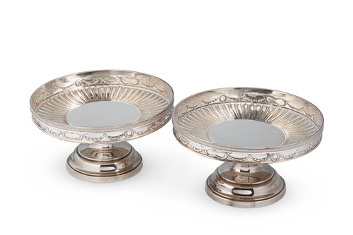 Lot 452 - A pair of late 19th century Austrian metalwares silver standing dishes