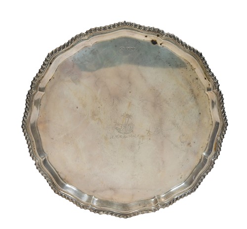 Lot 625 - A George VI silver salver