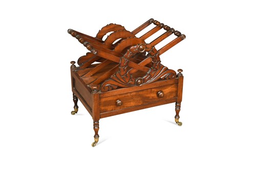 Lot 673 - A Regency mahogany canterbury, after a design by Loudon