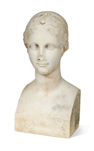 Lot 601 - A marble bust of the poet Sappho, 19th century