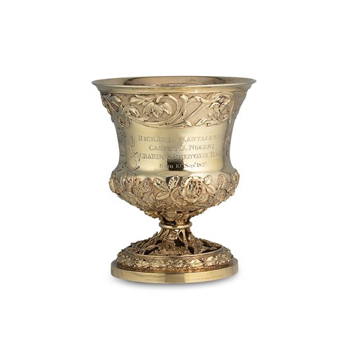 Lot 523 - A George IV silver gilt oversized goblet